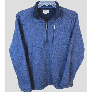Woolrich 1/4 Zip Pullover Heather Blue‎ Fleece Sweater Men's Large